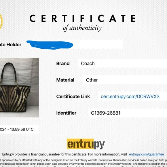 Coach w/COA Madison Eastwest Tote in Zebra Print Fabric - Picture 3 of 14